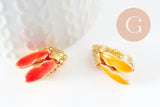 EP-Pendentifs doré cigale émaillé 24.5mm, x1 (G3933)