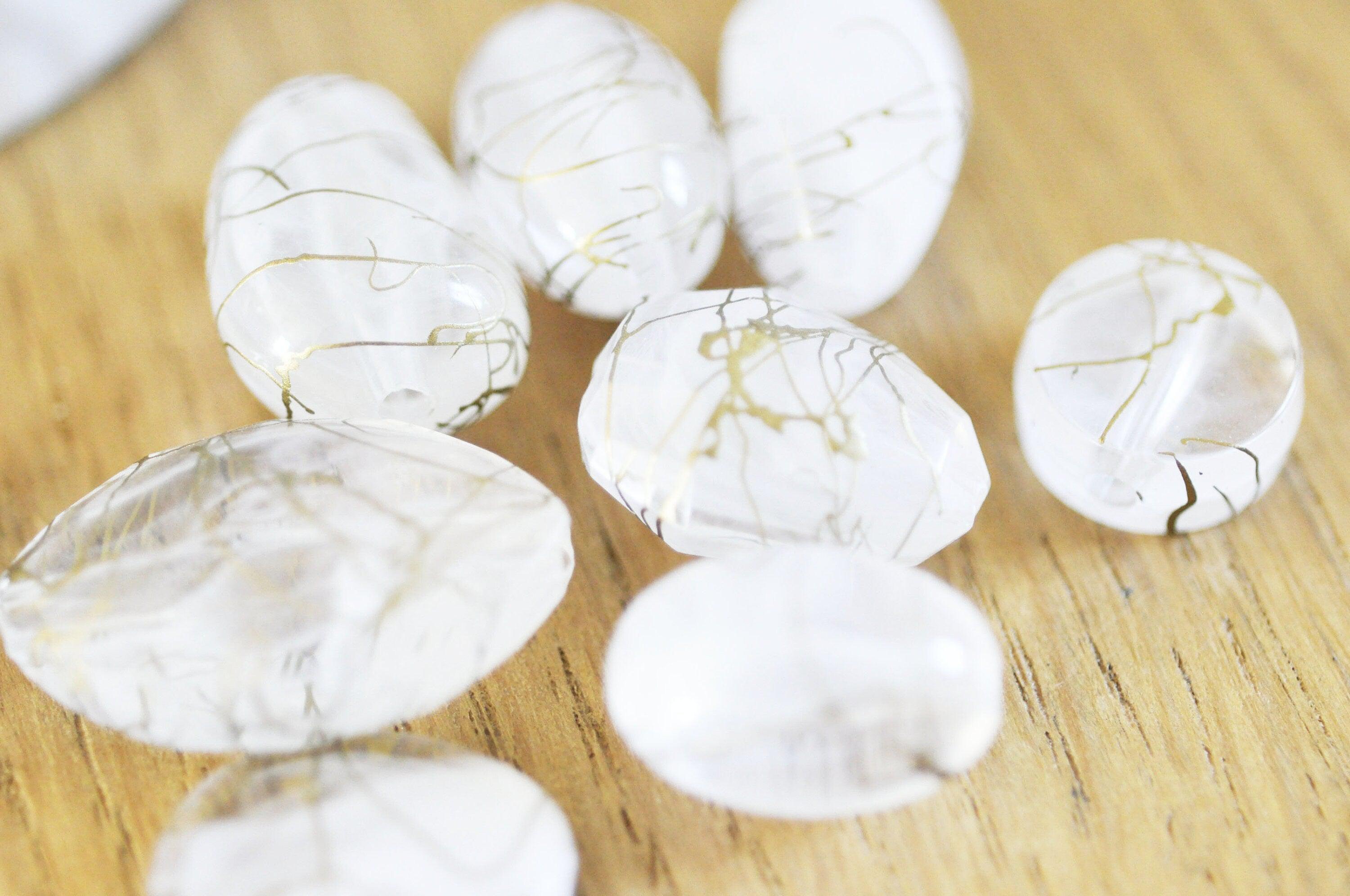 EP -Perle acrylique transparent or 13.5-27mm, x 10 G5367