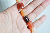 EP Perle cornaline orange naturelle rectangle, x1 fil de 13 perles (G1355)