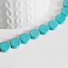EP Perle disque howlite turquoise, howlite naturelle,perle turquoise,perle pierre,10mm,fil de 40 perles-G1018