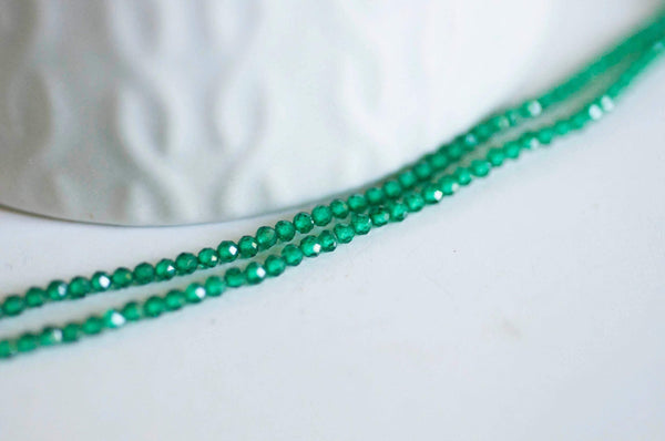 EP Perle émeraude 2mm,emeraude synthétique, perle pierre,bijou pierre,pierre précieuse,perles bijoux,2mm,fil 160 perles-G469