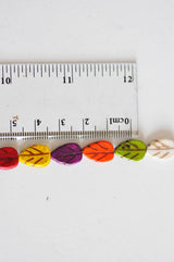 EP Perle feuille multicolore howlite, howlite,perle turquoise,howlite naturelle,perle pierre, création bijoux, x 10-G1147