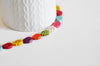 EP Perle feuille multicolore howlite, howlite,perle turquoise,howlite naturelle,perle pierre, création bijoux, x 10-G1147