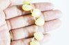 EP Perle goutte jadeite jaune facetté 15mm,x 4-G2298