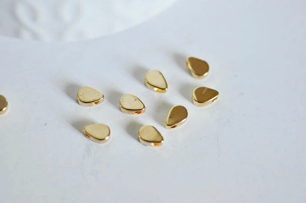 EP Perle goutte laiton doré 18k,perle dorée or,fournitures créatives, sans nickel,creation bijoux,perle géométrique,6mm,x 30-G34