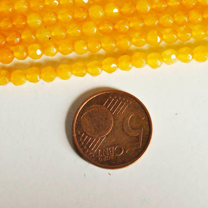 EP Perle jade jaune vif,perle jade,pierre naturellel,perle pierre, facette,jade,4mm,fil de 37cm, x1 G7460