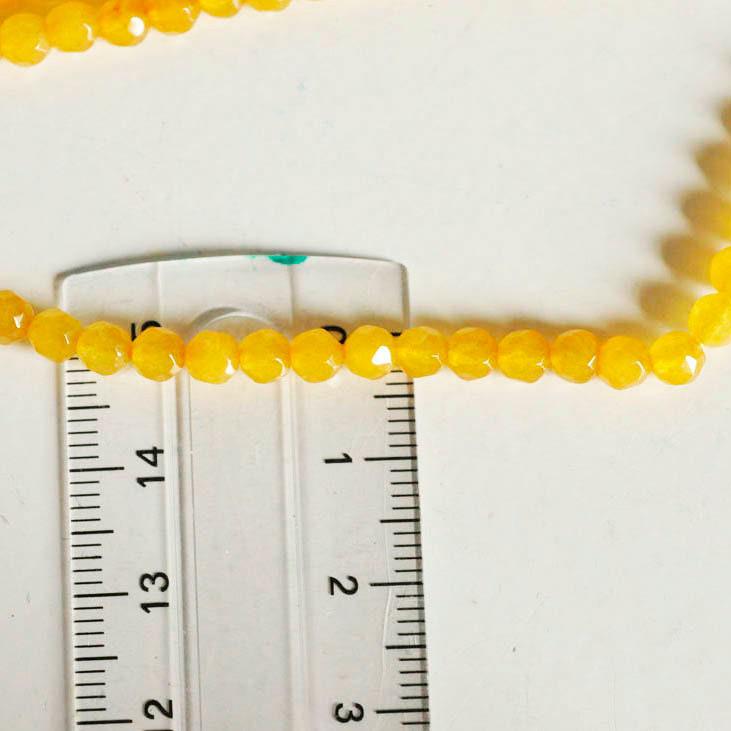 EP Perle jade jaune vif,perle jade,pierre naturellel,perle pierre, facette,jade,4mm,fil de 37cm, x1 G7460