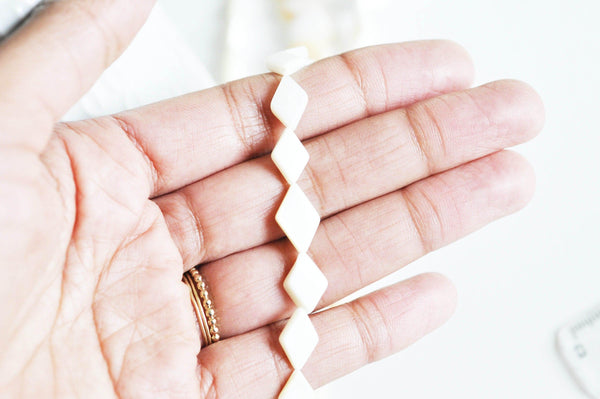 EP Perle nacre blanche naturelle ovale carrée disque tube,perle nacre naturelle,coquillage blanc,création bijoux,14mm,x 5,G1629