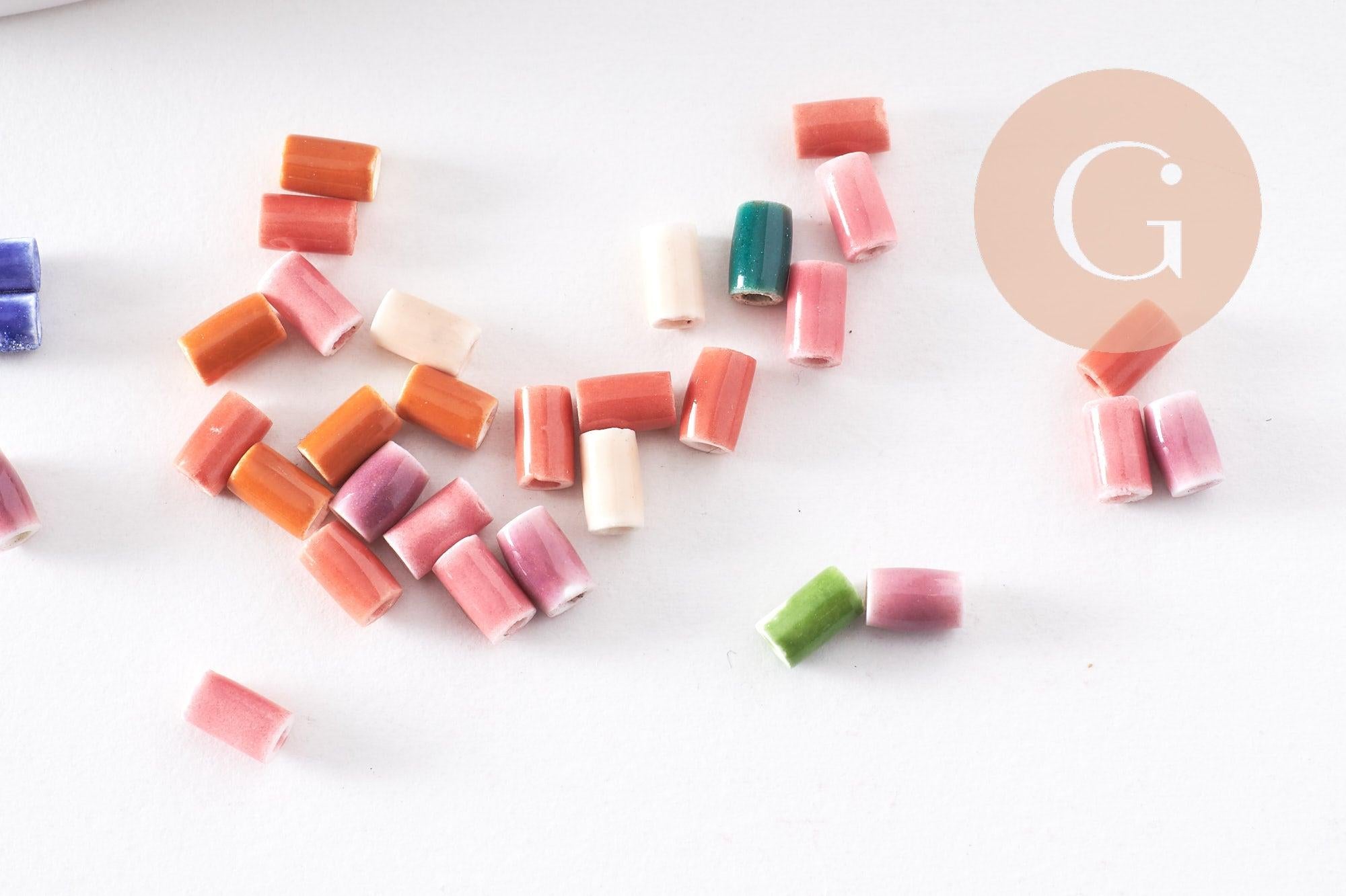 EP-Perle porcelaine multicolore 5x3mm, x10 G2583