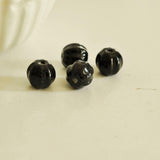 EP-Perle porcelaine noire striée 13mm, x5 G1888