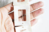 EP Perle rectangle nacre blanche naturelle, perle rectangulaire, coquillage blanc, création bijoux, 40mm, x 2-G1057