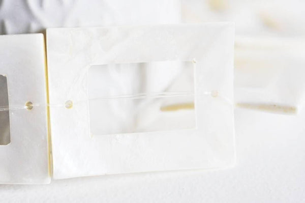 EP Perle rectangle nacre blanche naturelle, perle rectangulaire, coquillage blanc, création bijoux, 40mm, x 2-G1057