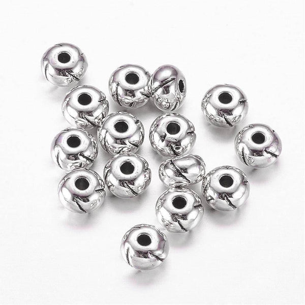 EP Perle ronde intercalaire argent gravé, perles argent,création bijoux,rondelles, perles intercalaires,x 10,5.5mm,G2543