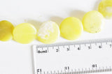 EP Perle ronde jade jaune feuille,pierre précieuse,pierre naturelle,jade jaune naturel,perle pierre,pierre roulée,bijou pierre,22mm,les 5-G600