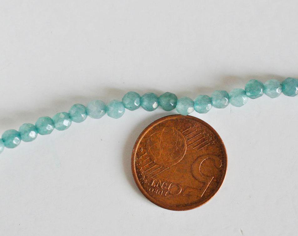 EP Perle ronde jade naturelle vert 4mm,fil de 90 perles-G1454