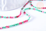 EP -Perle ronde rubis sur zoisite facetté 2mm, perle pierre naturelle, création bijou pierre naturelle,le fil de 39cm G6788