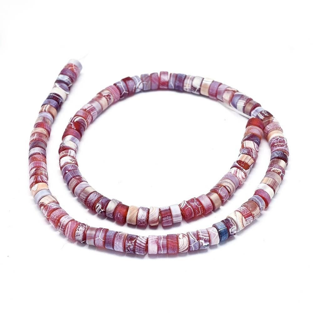 EP Perle rondelle heishi agate, perle agate création bijoux,agate naturelle, perle pierre, 6mm,création bijoux, fil de 115 perles