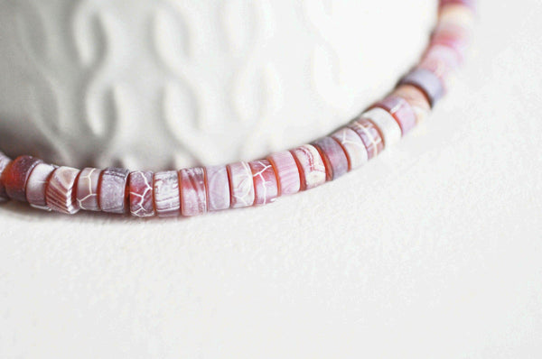 EP Perle rondelle heishi agate, perle agate création bijoux,agate naturelle, perle pierre, 6mm,création bijoux, fil de 115 perles