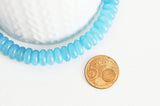 EP Perle rondelle jade bleu ciel,perle jade,pierre naturelle,jade naturel,perle pierre,perle facette,jade,10x5.5mm,fil 75 perles G5219
