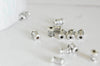 EP Perle tube intercalaire argent gravé, fournitures créatives, perles argent, création bijoux,rondelles, perles intercalaires,x 10, 7mm