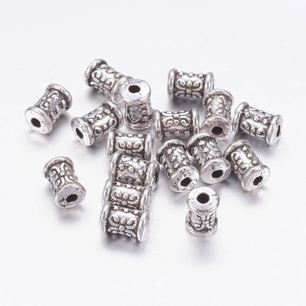 EP Perle tube intercalaire argent gravé, fournitures créatives, perles argent, création bijoux,rondelles, perles intercalaires,x 10, 7mm