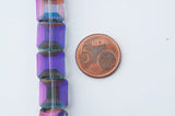 Perle verre carré irisé facetté 13mm,x1 fil 40 perles (G6067)