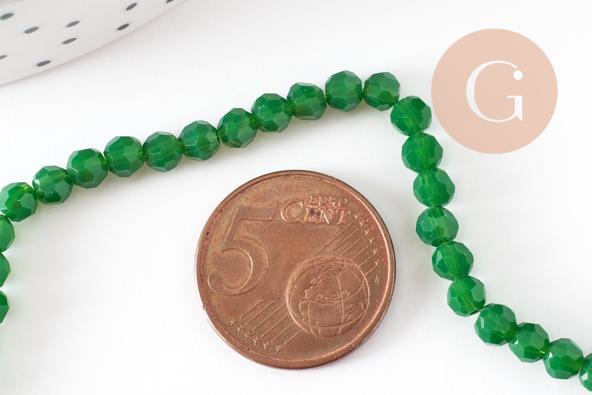 EP-Perles abacus cristal vert 4-5mm, x 1 fil de 36cm (G6365)