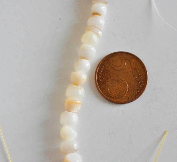EP Perles coquillage beige nacre fil 145 perles - G531