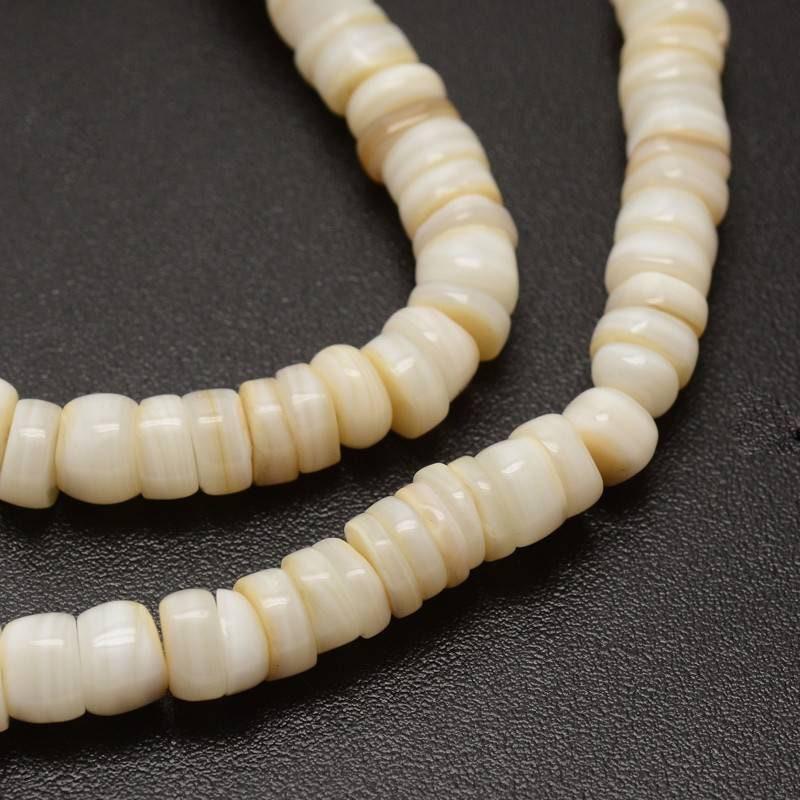 EP Perles coquillage beige nacre fil 145 perles - G531