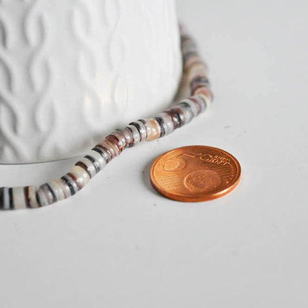EP Perles coquillage marron beige,fabrication bijoux,Perle coquillage,coquillage naturel, fourniture créative,le fil 275 perles-G1265