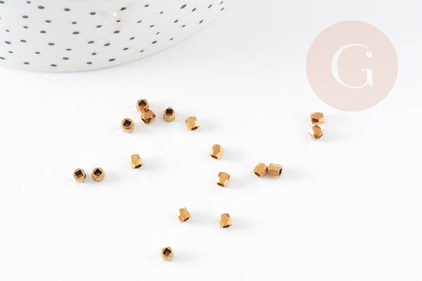 EP Perles intercalaires facettées laiton brut 2.5mm, x50 (G7315)