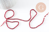 EP-Perles jade bordeau 2mm, jade naturel, perles bijoux,2mm,fil de 38 cm, x1 (G2001)