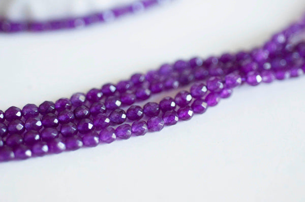 EP Perles jade violet facetté 2mm, jade naturel, perle pierre, pierre précieuse,perles bijoux,2mm,fil 180 perles, G0924
