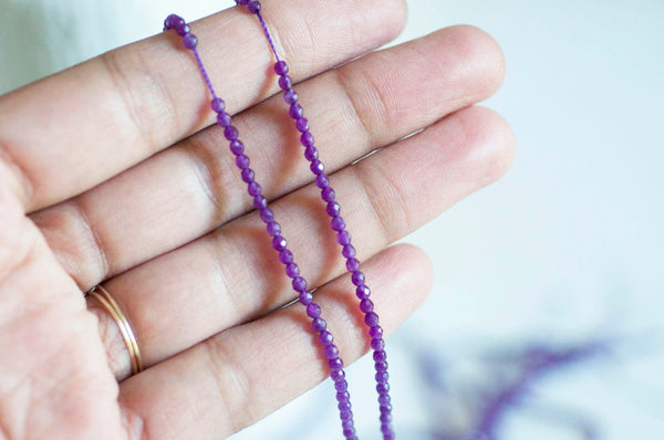 EP Perles jade violet facetté 2mm, jade naturel, perle pierre, pierre précieuse,perles bijoux,2mm,fil 180 perles, G0924