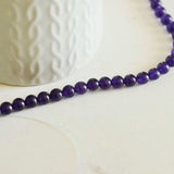 EP Perles jade violet foncé,perles rondes, jade violet,jade naturel, création bijoux, x 10,pierre naturelle,6mm-G894