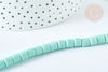 EP-Perles polymère tube Turquoise 6.5x6 mm, fabrication bijoux heishi plastique,le fil de 40cm G7198