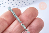 EP Perles toupies cristal bicolore vert irisé 3.5x2.5mm, perles bijoux, perle cristal,Perle verre facette,création bijoux, fil de 25cm G6753