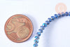 EP-Perles toupies cristal bleu irisé 3.5x2.5mm, perles bijoux, perle cristal,Perle verre facette,création bijoux, fil 25.4cm G6752