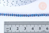 EP-Perles toupies cristal bleu irisé 3.5x2.5mm, perles bijoux, perle cristal,Perle verre facette,création bijoux, fil 25.4cm G6752