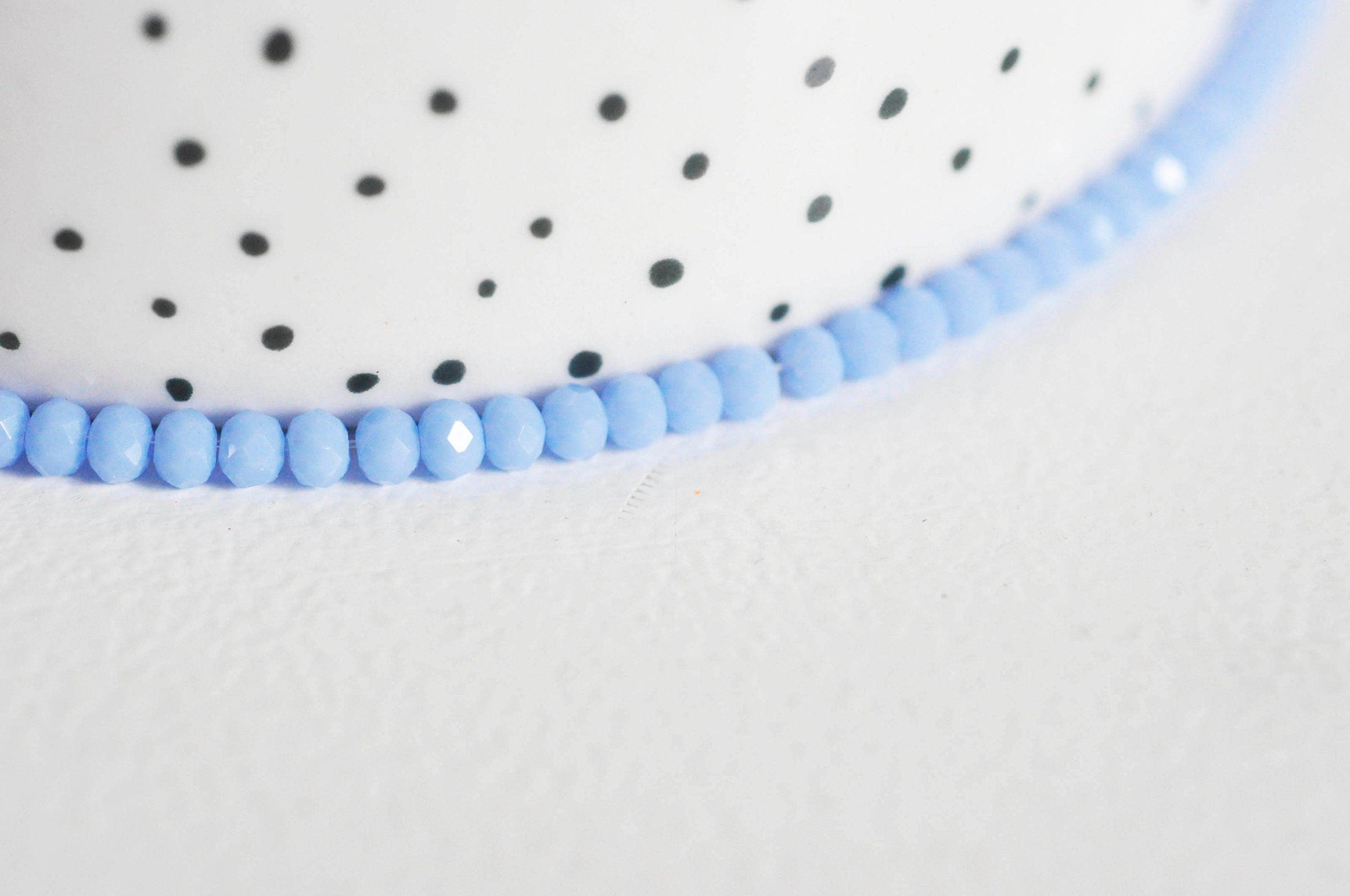 EP Perles toupies cristal bleu lavande, x1 fil de 135, 3x2mm G3607