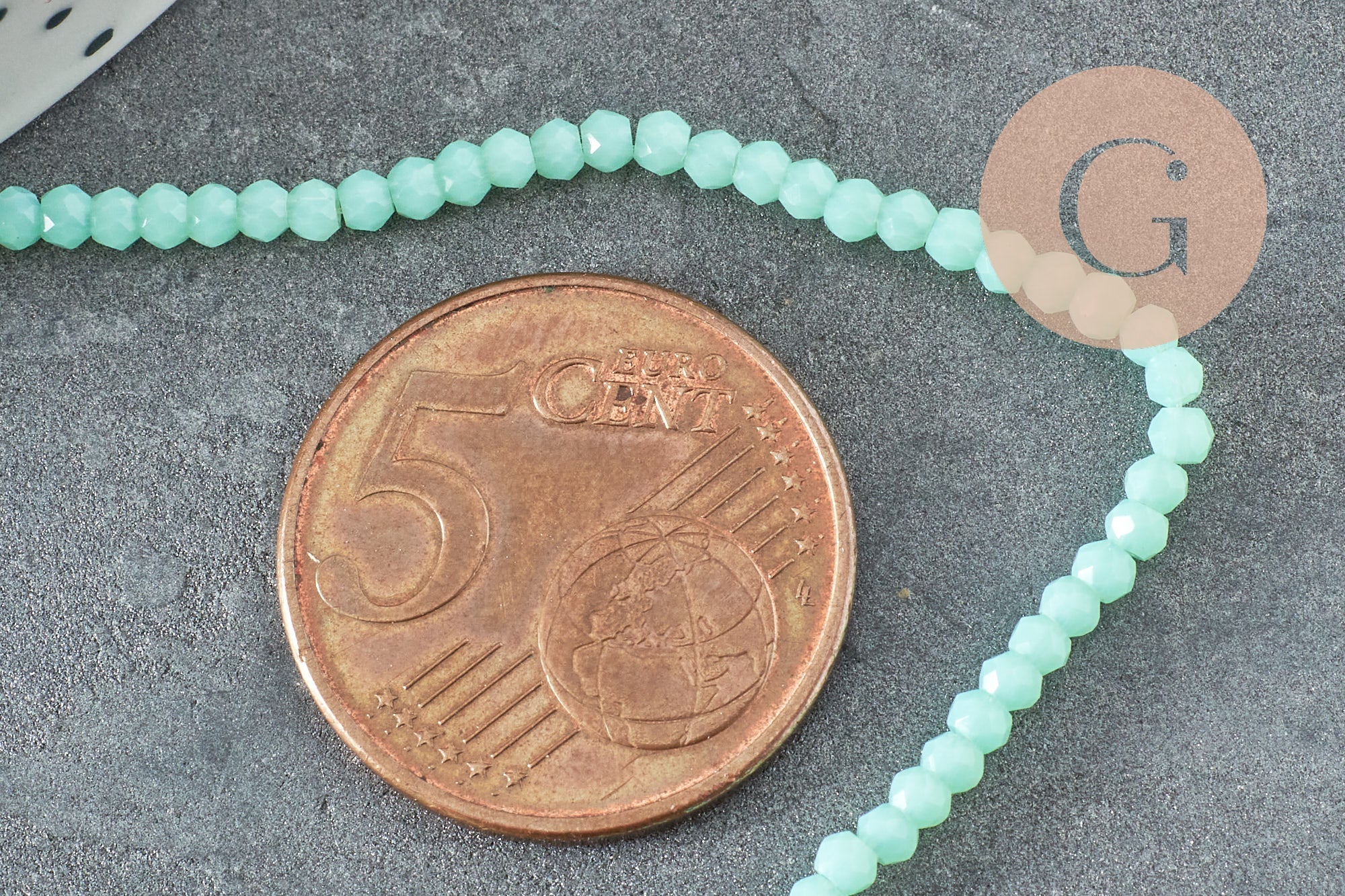 EP-Perles toupies cristal bleu turquoise 2.5mm, x1 fil de 33cm (G5940)