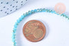 EP-Perles toupies cristal bleu turquoise irisé 3.5x2.5mm, perles bijoux, perle cristal,Perle verre facette,création bijoux, fil 25.4cm G6759