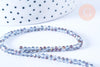 EP-Perles toupies cristal gris transparent irisé violet 3.5x2.5mm, perles bijoux, perle cristal,Perle verre facette, fil 25.4cm G6756