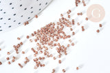 EP-Perles tube verre marron transparent façon Delica miyuki, x1 sachet de 8g (G7778)