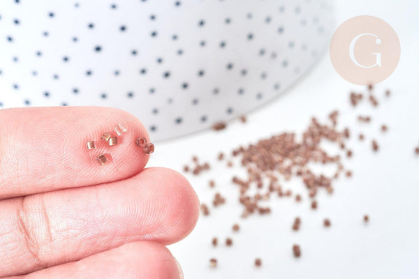 EP-Perles tube verre marron transparent façon Delica miyuki, x1 sachet de 8g (G7778)