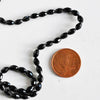 EP Perles verre noir, Perles verre, perle forme ovale, fourniture créative, grain de riz, verre noir, création bijoux, fil de 70-G564