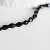 EP Perles verre noir, Perles verre, perle forme ovale, fourniture créative, grain de riz, verre noir, création bijoux, fil de 70-G564