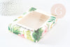 Pochette carton motif tropical 14.6x10.5cm, x1 G3168