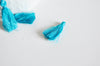 EP Pompon bleu coton,fournitures créatives,décoration pompon,accessoire coton, pompon boucles,fabrication bijoux,coton vert,25-31mm,les 5-G1889