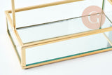 EP-Présentoir à bijoux fer doré miroir, présentoir pour rangement de bijoux, x1 G9395